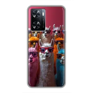 Чохол з принтом стильні тварини для OnePlus Nord Н20 СЕ (Лами в окулярах)