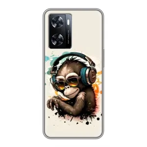 Чохол з Мавпами OnePlus Nord N20 SE - (AlphaPrint) (Макака в навушниках)