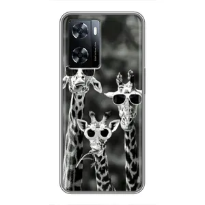 Силіконовий чохол з КАРТИНКАМИ літо для OnePlus Nord N20 SE (AlphaPrint) (Жирафи в окулярах)