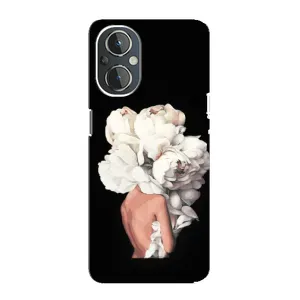 Чехлы (ART) Цветы на OnePlus Nord N20 (VPrint) (Білі квіти)