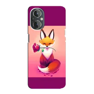 Чохли з картинкою Лисичка для OnePlus Nord N20 (VPrint) (Лиса з трояндою)