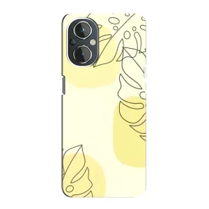 Силконовий чохол з принтом в квітах на OnePlus Nord N20 (Жовта монстера арт)