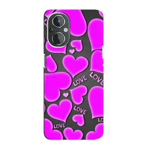Чехлы для любимой на ВанПлас Норд Н20 (VPrint) (Pink hearts)