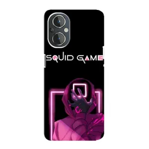 Чохол Гра в кальмара для OnePlus Nord N20 (Неоновий охоронець гри)