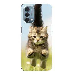 Чехлы с Котиками для OnePlus Nord N200 5G (DE211) (VPrint) (Прыжок кота)