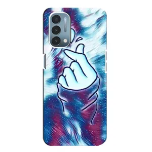 Чехол с принтом для OnePlus Nord N200 5G (DE211) (AlphaPrint - Знак сердечка) (Радужное сердце)