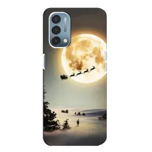 Новогодние, Праздничные Чехлы для OnePlus Nord N200 5G (DE211) - 2024 год (Санта на луне)