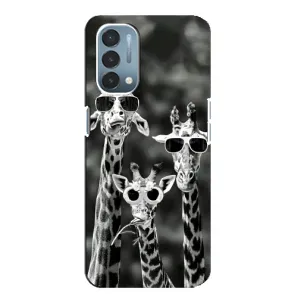 Силиконовый чехол с КАРТИНКАМИ лето для OnePlus Nord N200 5G (DE211) (AlphaPrint) (Жирафы в очках)