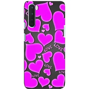 Чехлы для любимой на ВанПлюс Норд (VPrint) (Pink hearts)