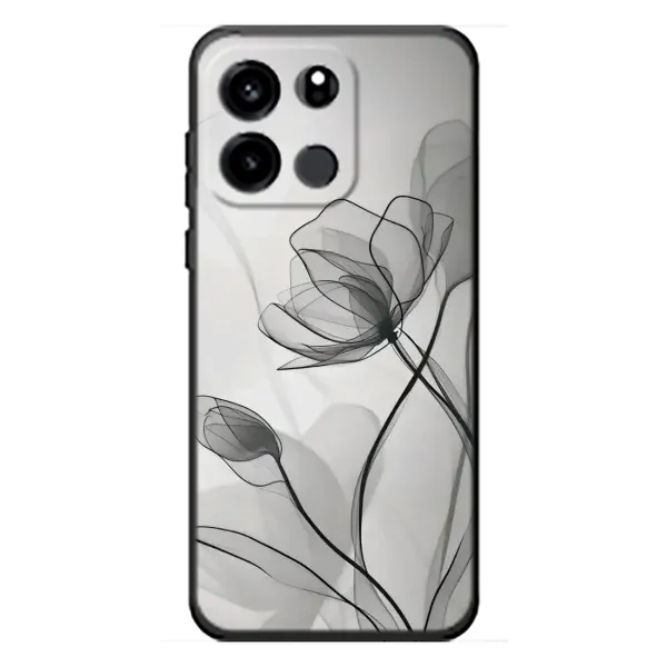 Чохол з принтом «Чорні квіти» для OnePlus Turbo 6V Чохол з принтом «Чорні квіти» для OnePlus Turbo 6V