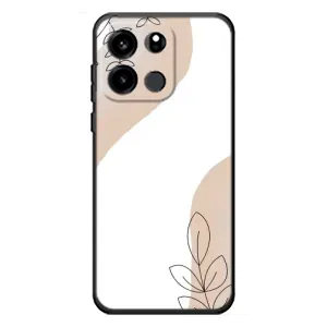 Силиконовый чехол с принтом в цветах на OnePlus Turbo 6V (Нюдовая веточка абстракция)