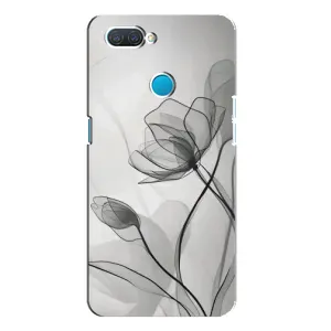 Чохол з квітковим принтом на OPPO А12 (Чорні квіти)