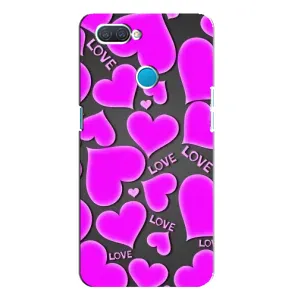 Чехлы для любимой на Оппо А12 (VPrint) (Pink hearts)