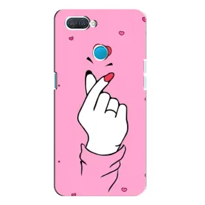 Чехол с принтом для OPPO A12 (AlphaPrint - Знак сердечка)