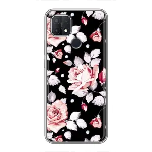Чохли з квітами для OPPO A15 (VPrint) (Квіти на чорному)