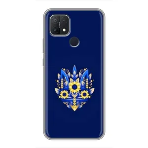 Чохли для OPPO A15 Укр. Символіка (AlphaPrint) (Квітковий Герб)