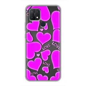 Чехлы для любимой на ОPПО A15 (VPrint) (Pink hearts)