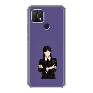 Чохли Венсдей на OPPO A15 Уенсдей (AlphaPrint) (Венздей у чорному)