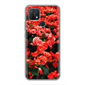 Чохли з квітами для OPPO A15s (VPrint) (Квіти червоні)