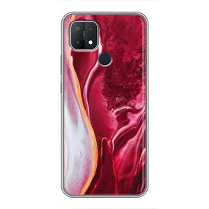 Чехол с принтом «Мрамор красный» для OPPO A15s