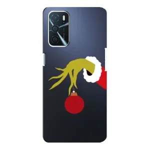 Зимні Чохли для OPPO A16 - прозорий фон (Грінч з іграшкою)
