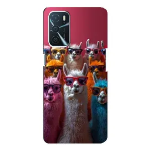 Чохол з принтом стильні тварини для OPPO A16 (Лами в окулярах)