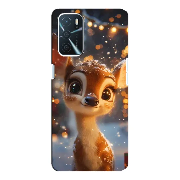 Чехол с принтом «Олененок среди гирлянд» для OPPO A16