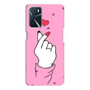 Чехол с принтом для Oppo A16 (AlphaPrint - Знак сердечка)