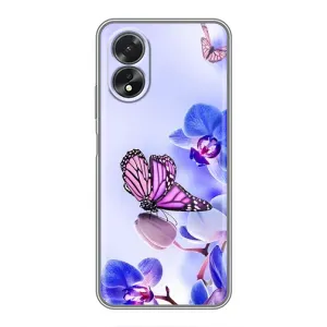 Чохли з квітами для Oppo A17 (VPrint) (Метелик на квітах)