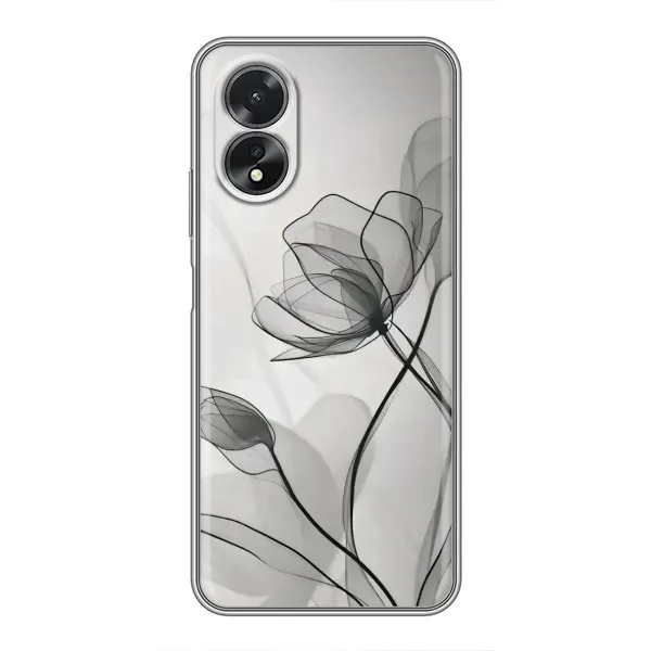 Чохол з принтом «Чорні квіти» для OPPO A17