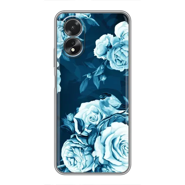 Чехол с принтом «Голубые Бутоны» для OPPO A17