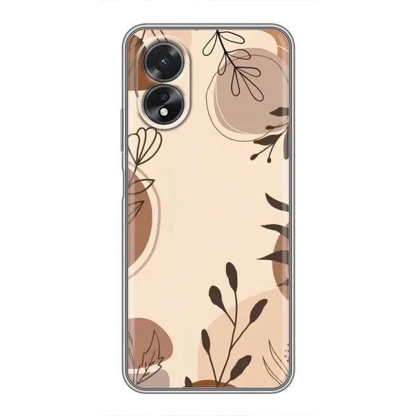Чохол з принтом «Коричневі квіти» для OPPO A17