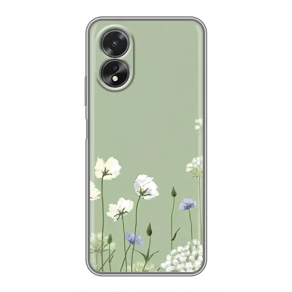 Чохол з принтом «Квіти на зеленому» для OPPO A17