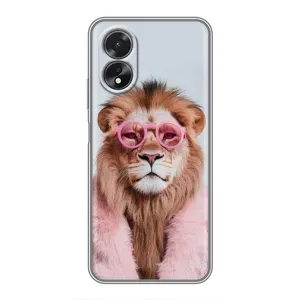 Чохол з принтом стильні тварини для OPPO A17 (Лев в окулярах)