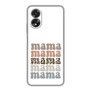 Чехол с принтом «Текстовый коллаж мама» для OPPO A17