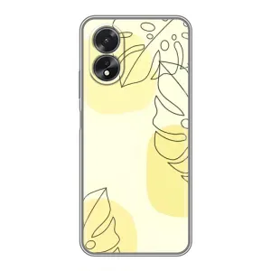 Силконовий чохол з принтом в квітах на Oppo A17 (Жовта монстера арт)