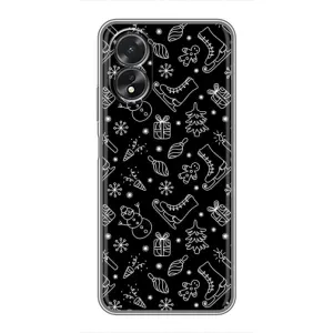 Новорічні, Святкові Чохли для Oppo A17 - 2024 год (Новорічний фон)