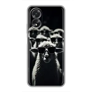 Чохол з принтом стильні тварини для OPPO A17 (Овечка в окулярах)