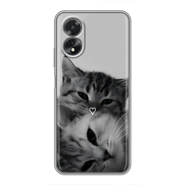 Чохол з принтом «Пара котів» для OPPO A17