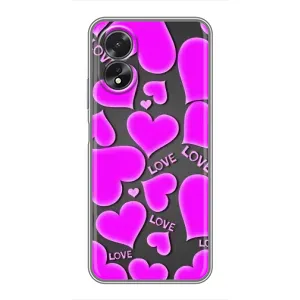 Чехлы для любимой на OPPO A17 (VPrint) (Pink hearts)