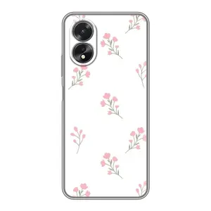 Чохол з квітковим принтом на OPPO A17 (Рожеві квіти)