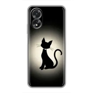 Чехол с принтом «Силуэт котика» для OPPO A17