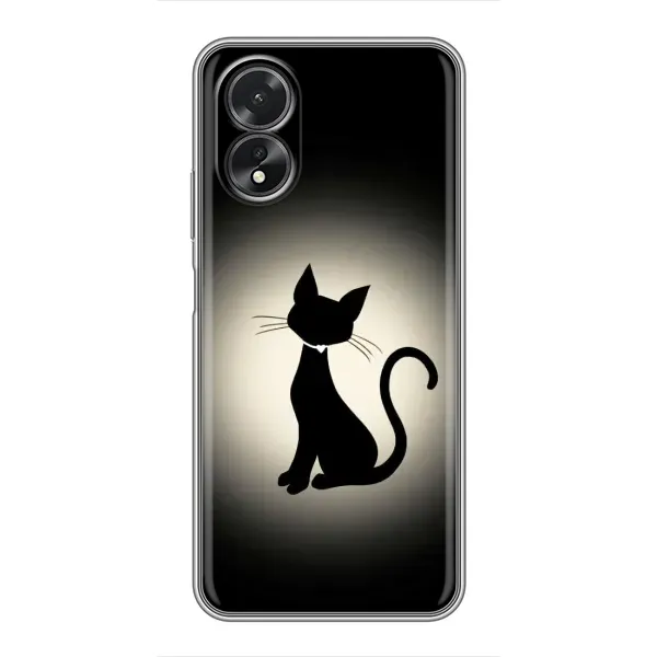 Чехол с принтом «Силуэт котика» для OPPO A17 Чехол с принтом «Силуэт котика» для OPPO A17