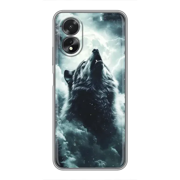 Чехол с принтом «Волк в облаках» для OPPO A17
