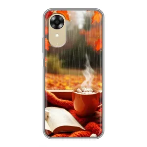 Чохол з принтом «Кава і дощ» для OPPO A17k