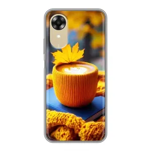 Чохол з принтом «Кава на жовтому пледі» для OPPO A17k