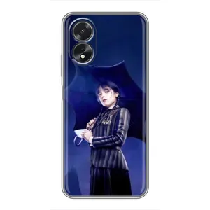 Чохли Венсдей на Oppo A18 Уенсдей (AlphaPrint) (Венздей з парасолькою)
