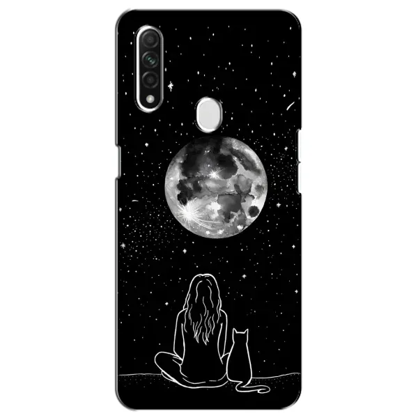 Чохол з принтом «Дівчина з котом» для OPPO A31
