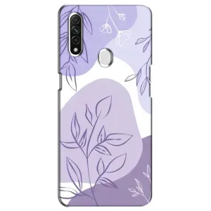 Силконовий чохол з принтом в квітах на Oppo A31 (Фіолетове листя абстракція)