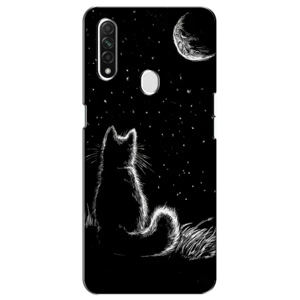 Чохол з принтом «Котик і місяць» для OPPO A31 Чохол з принтом «Котик і місяць» для OPPO A31